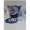 Image 3 : Toronto Blue Jays Ice Bucket, (4) Glasses & Coasters Set