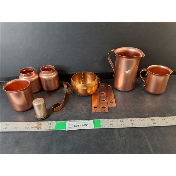 Copper Colored Creamers, Salt Shaker, Misc.