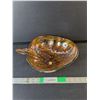 Image 1 : Amber/Iridescent Glass Berry Style Bowl 13"