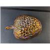 Image 2 : Amber/Iridescent Glass Berry Style Bowl 13"