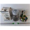 Image 1 : Coin Counting Jar & Decorative Bird Fountain 7.5", Both As Is