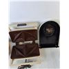Image 2 : Vintage Waffle Maker- Powers On, Desk Clock 10"- As Is, Anchor Hocking Bowl, Misc.