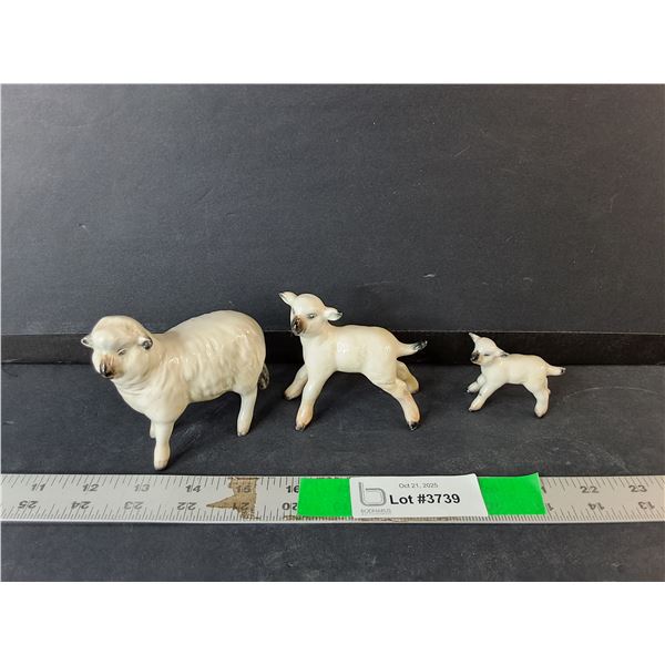 (3) Beswick England Sheep Figurines