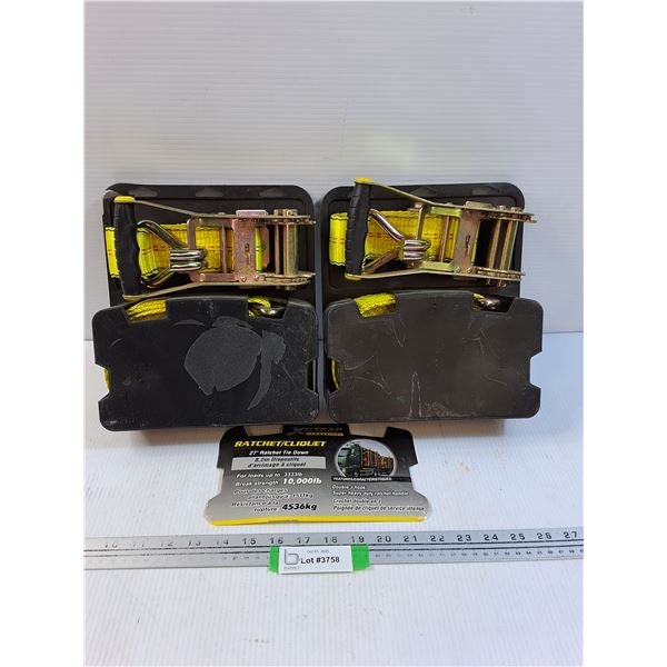 (2) Ratchet Tie-Down Straps - 27Ft