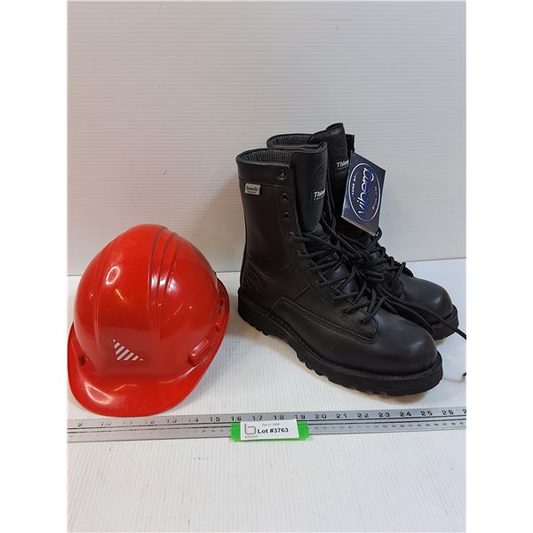 Viberg Leather Work Boots - Size 10.5 D (Insulated) & Hard Hat