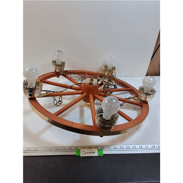 * Wagon Wheel Chandelier - 24" x 8"-Cannot Ship
