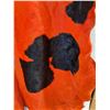 Image 2 : Dyed Orange & Black Hide Rug - Tanned - 78" x 70"