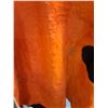 Image 3 : Dyed Orange & Black Hide Rug - Tanned - 78" x 70"