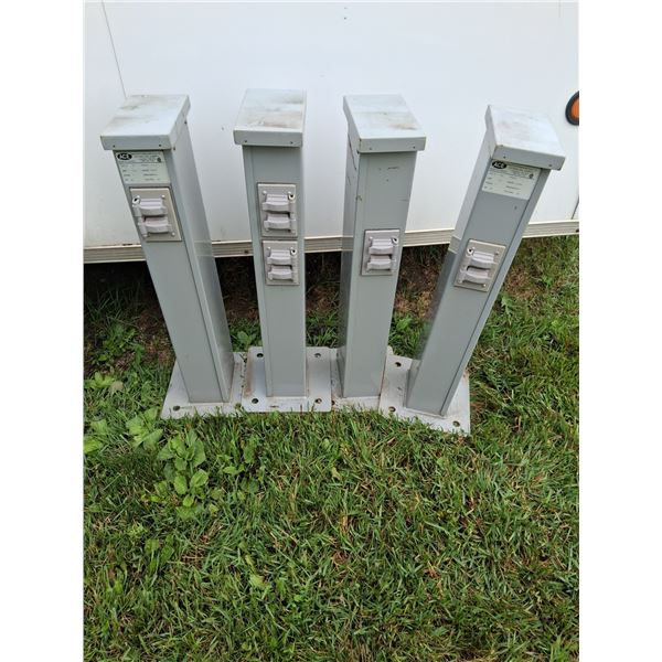 ** (4) Ace Car Plug Pedestals For 10 Stalls -  Ace model S3-APS  - NOS - 30" High - Pickup Only