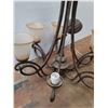 Image 2 : * Metal 6-Lamp Hanging Light Fixture - 28" Tall x 28" Dia. - Missing 1 Glass - Pickup Only