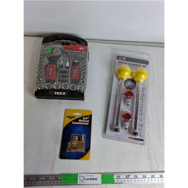 Socket & Bit Set, 1/4" Swivel Connector,  Trailer Alignment Kit