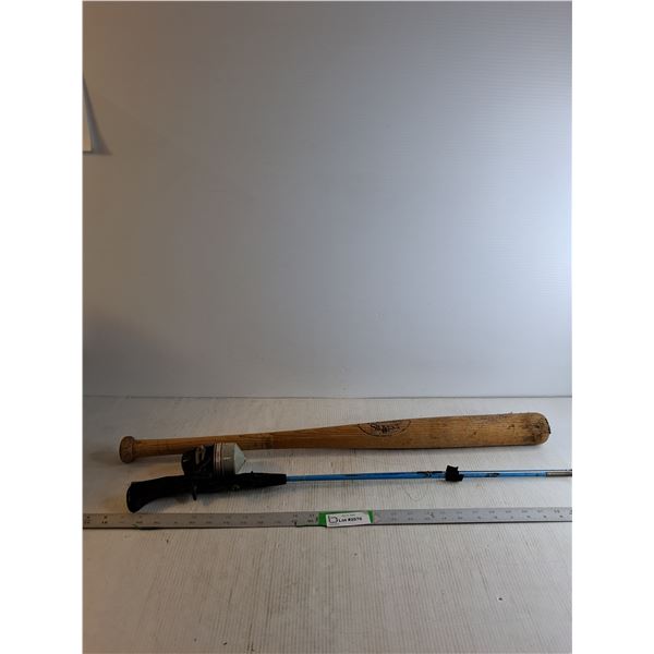 Louisville Slugger Wooden Baseball Bat 30'"/ Fishing Rod And Reel (As Is)Bat - PICK UP