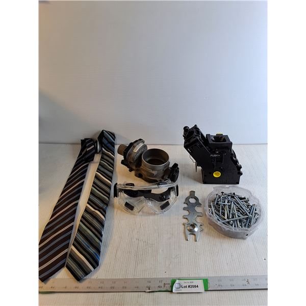 Safety Goggles/ Neck Ties/ Screw Assortment/ Misc.