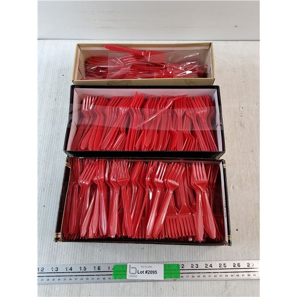 Red Plastic Forks