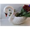 Image 2 : Outdoor Swan Planter, Artificial Flowers - PICK UP ONLY