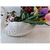 Image 3 : Outdoor Swan Planter, Artificial Flowers - PICK UP ONLY