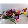 Image 4 : Outdoor Swan Planter, Artificial Flowers - PICK UP ONLY
