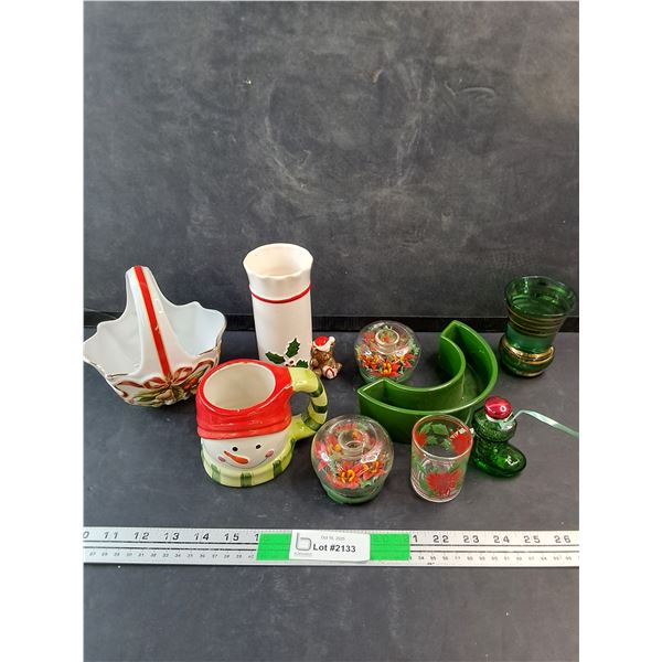 Christmas Candy Basket, Mug, Vase, Ornaments