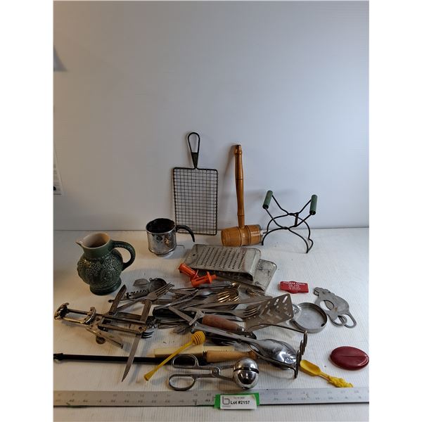 Kitchen assortment - Mallet/ Cheese Graters/ Potato Masher/ Misc.