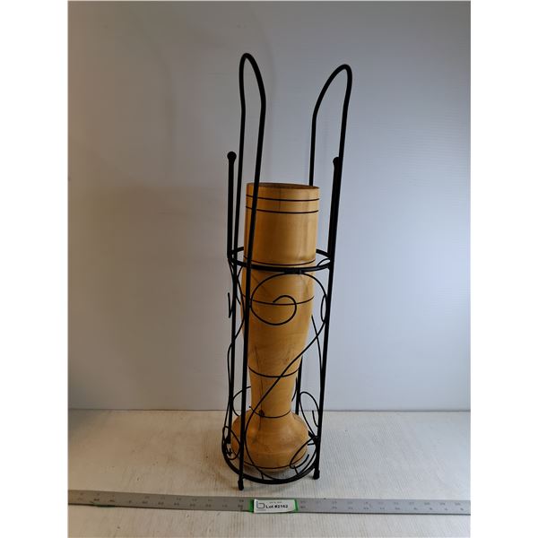 Metal Floor Umbrella Stand 27"/ Wooden Vase 19" -  PICK UP