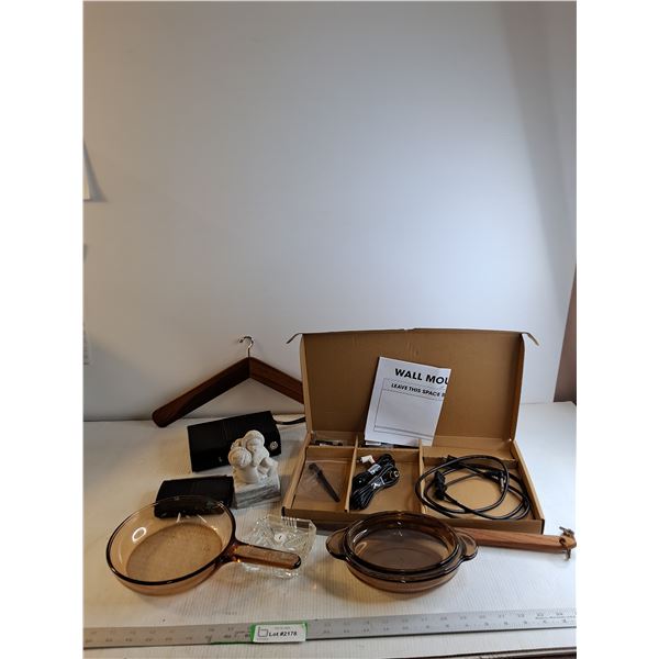 Clock Radio/ Glass Pots/ Misc.