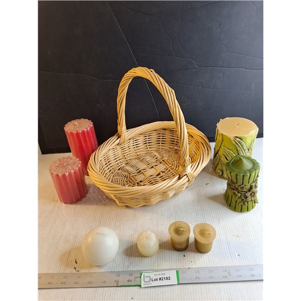 Assorted Candles/ Basket 13" Long