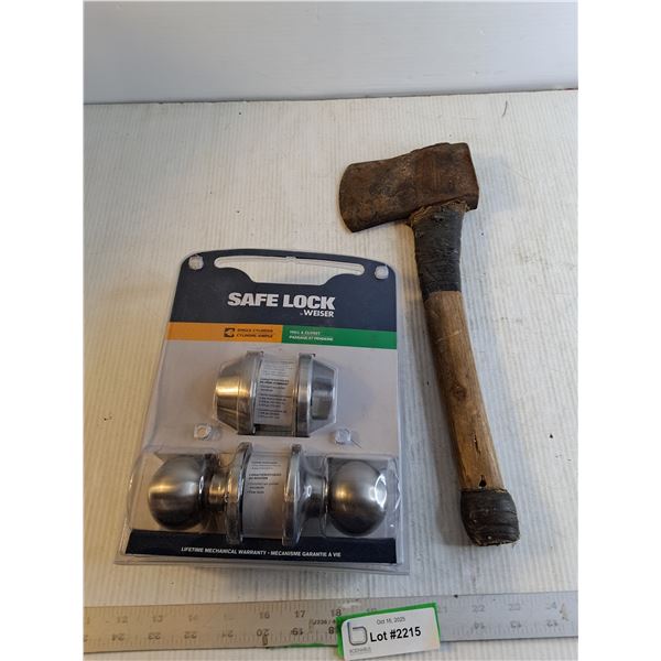 Hatchet/ Weiser Hall And Closet Door Handle "Single Cylinder"