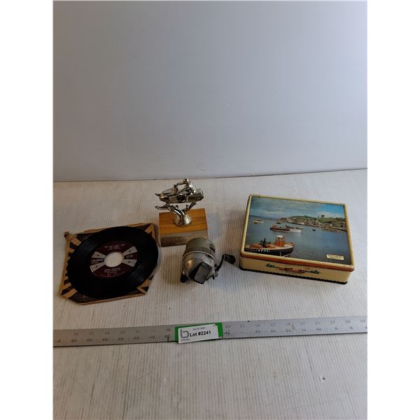 Fishing Reel/ Marty Robbins 45  Record/ Misc.