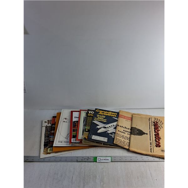 (10) Assorted Magazines - Time/ Canadian Aviation/ The Leader Post