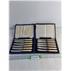 Image 1 : (2) Vintage Box Set Of Stainless Steel  Butter Knives 6 1/2"
