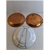 Image 2 : (3) Plates - 2 Copper Plates 9 3/4"/ Glass Plate 10 1/4"