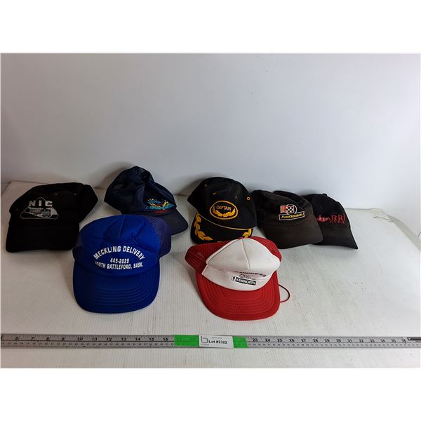 (7) Baseball Hats; Nic, Mecklling Delivery, Kenworth, Partsource, Misc