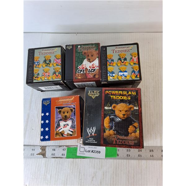 (5) Power Play Teddy Figurines- NIB