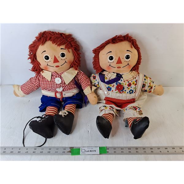 Raggedy Ann & Andy Dolls Up to 19" Long