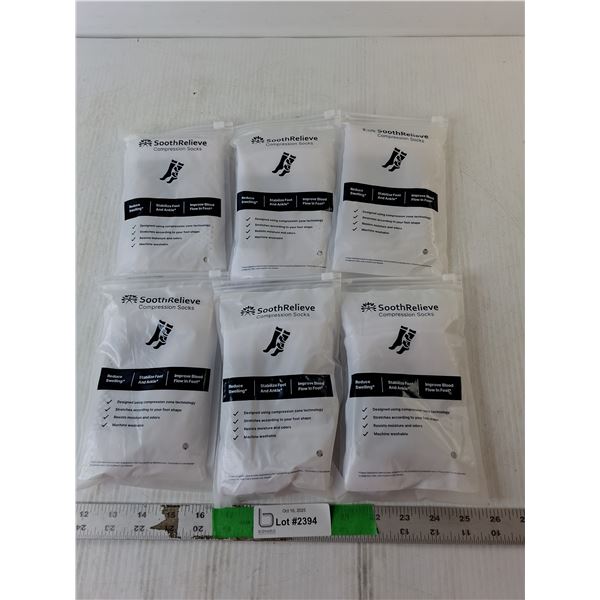 (6) Pairs of Compression Socks- M, Appear New