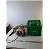 Image 1 : Trouble Light, Black & Decker Circular Saw- Both Power On, Milk Crate 13" x 11", Cannot Ship