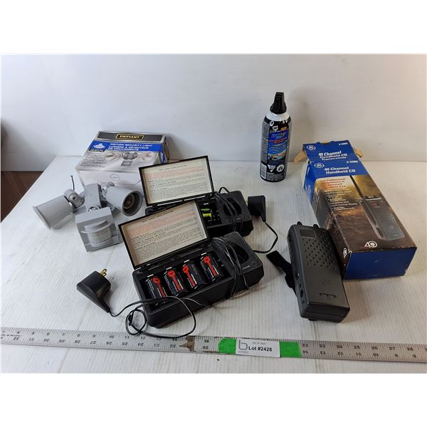 Motion Light, CB Receiver & (2) Battery Chargers- As Is, Misc. - PICK UP