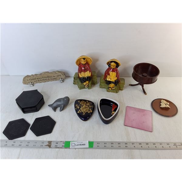 Coasters, Asian Style Bookends, Trinket Holders, Misc.