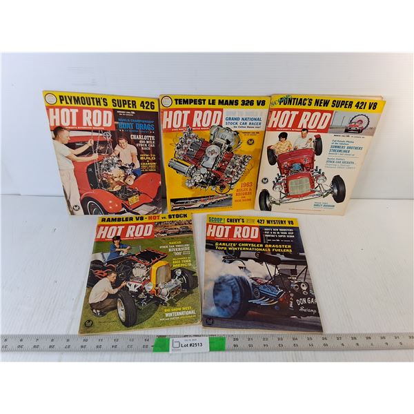 (5) Hot Rod Magazines- 1963