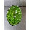 Image 2 : Footed Green Glass Bowl 8.75" Long