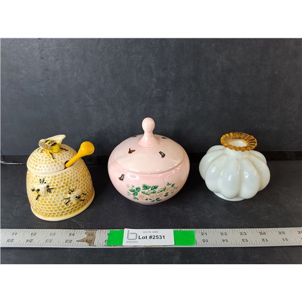 (3) Decorative/Glass Storage Containers