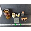Image 1 : Glass Candelholder, Ceramic 'Dad' Mug, Misc.