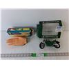 Image 1 : Motorized Helping Hand- As Is & Sask. Roughriders Model Motorcylce 1:24 Scale