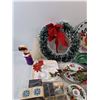 Image 2 : Christmas Ornaments, Wreath, Chip & Dip Plate, Candle Holders, Candles