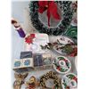 Image 3 : Christmas Ornaments, Wreath, Chip & Dip Plate, Candle Holders, Candles