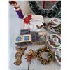 Image 4 : Christmas Ornaments, Wreath, Chip & Dip Plate, Candle Holders, Candles