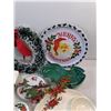 Image 7 : Christmas Ornaments, Wreath, Chip & Dip Plate, Candle Holders, Candles