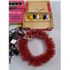 Image 4 : Christmas Wreath,Vintage Indoor Christmas Tree Lights - As Is