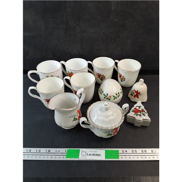 Imperial Fine China Ceramic Mugs, Cream & Sugar Set, Bell, Candy Dish