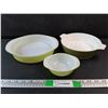 Image 1 : (3)  PYREX Dishes 9", 8", 4"